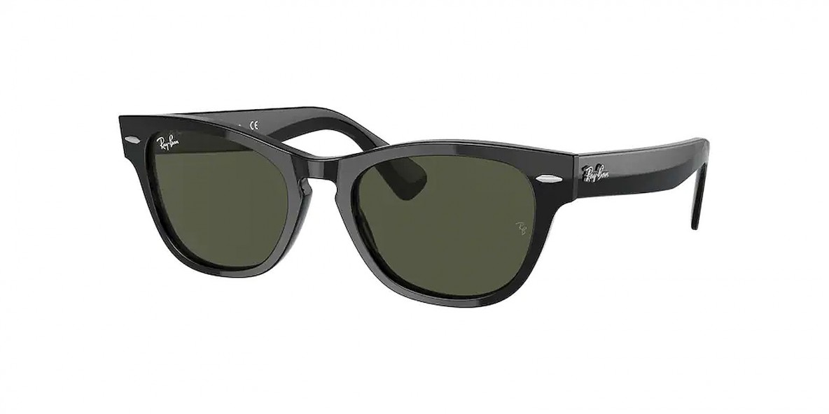 RayBan Sunglass RB2201 901/31 54عینک آفتابی ریبن 2201 مربعی 54 میلی متری عدسی سبز و فریم لارامی مشکی| عینک نور