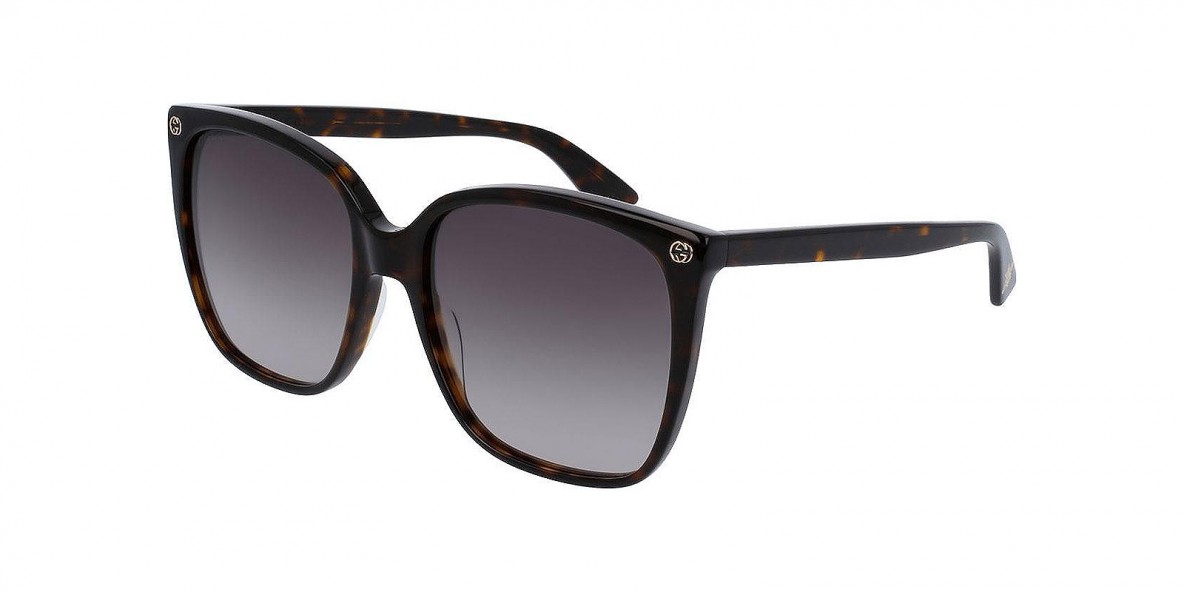 Gucci Sunglass GG0022S 003 57عینک آفتابی گوچی 0022 مربعی 57 میلی متری عدسی قهوه ای و فریم کائوچو هاوانا| عینک نور