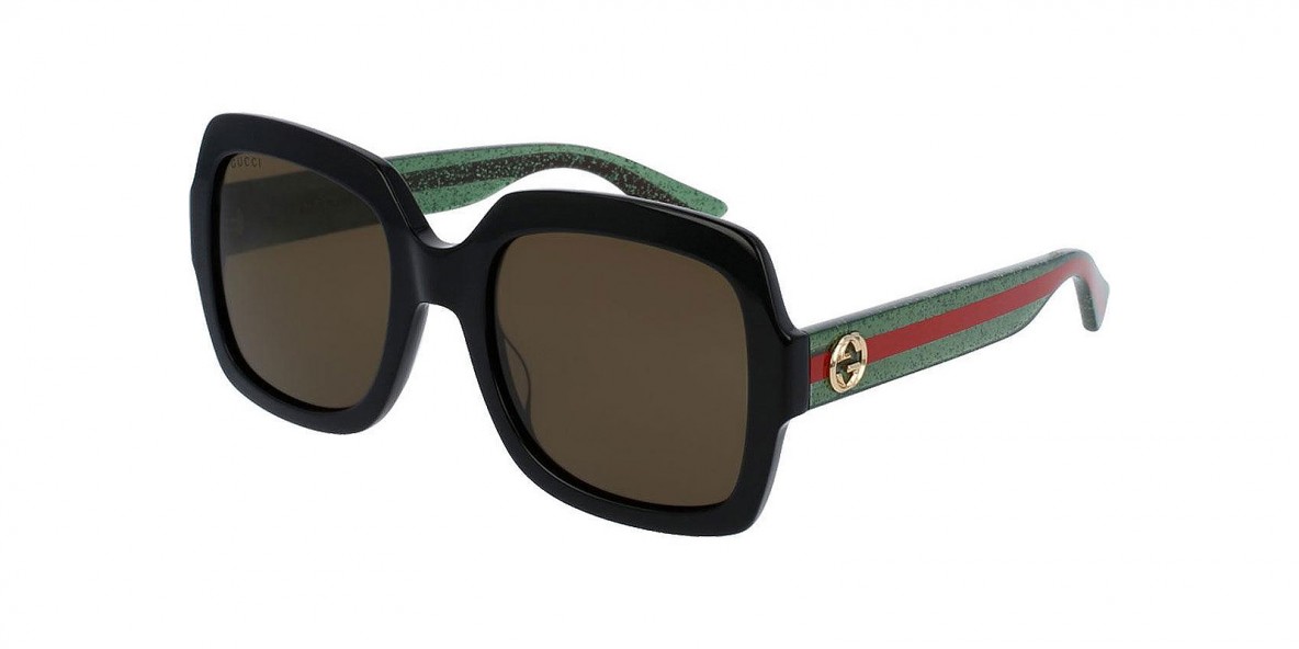 Gucci Sunglass GG0036S 002 54عینک آفتابی گوچی 0036 مربعی 54 میلی متری عدسی قهوه ای و فریم نایلونی مشکی| عینک نور