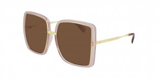 Gucci Sunglass GG0903S 002عینک آفتابی گوچی 0903 مربعی 60 میلی متری عدسی قهوه ای و فریم فلزی طلایی| عینک نور