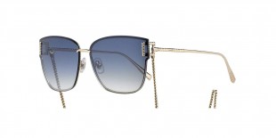 Chopard Sunglass IKCHF73 300B 63عینک آفتابی شوپارد 73 پنتوس 63 میلی متری عدسی آبی و فریم تیتانیوم طلایی| عینک نور