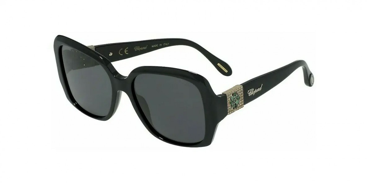 Chopard Sunglass SCH288S 700Y 57عینک آفتابی شوپارد 288 مستطیلی 57 میلی متری عدسی دودی و فریم نایلونی مشکی| عینک نور