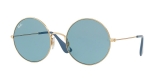 Ray-Ban Sunglass 3592S 0001F7 50 عینک آفتابی گرد ریبن مدل 3592 فلزی طلایی با عدسی آبی کم رنگ مناسب خانم ها