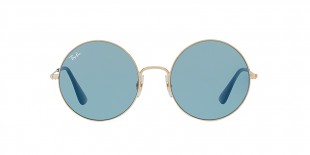 Ray-Ban Sunglass 3592S 0001F7 50 عینک آفتابی گرد ریبن مدل 3592 فلزی طلایی با عدسی آبی کم رنگ مناسب خانم ها
