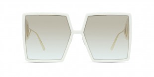 Dior 30MONTAIGNE-SU 96H5 58عینک آفتابی دیور 96 مربعی 58 میلی متری عدسی دودی و فریم کائوچو سفید| عینک نور