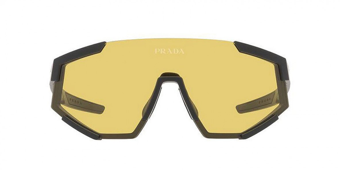 PradaSport PS04WS DG004Q 39 عینک آفتابی پرادا 04 پیوسته 39 میلی متری عدسی زرد و فریم نایلونی مشکی| عینک نور