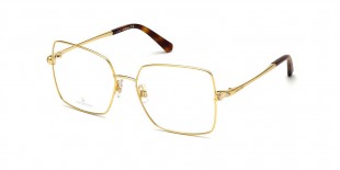 Swarovski SK5352 030 55 عینک طبی سواروسکی 5352 مربعی 55 میلی متری و فریم فلزی طلایی| عینک نور