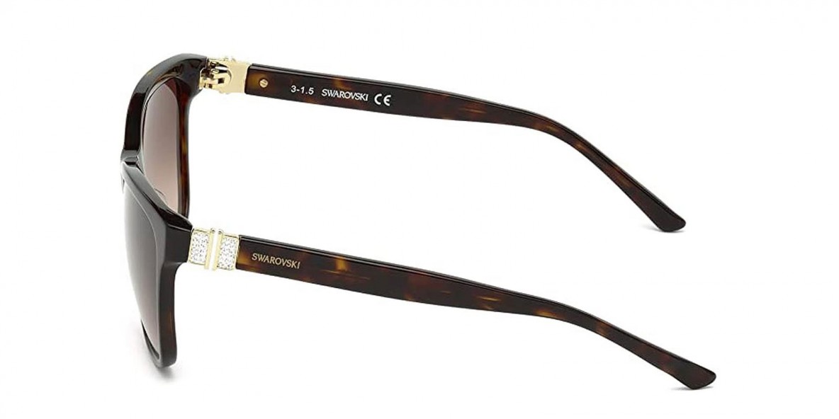 Swarovski SK0121 52F 56 عینک آفتابی سوواروسکی 0121 مربعی 56 میلی متری عدسی قهوه ای و فریم نایلونی هاوانا| عینک نور