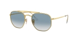 Ray-Ban Sunglass 3648S 00013F 54 عینک آفتابی ریبن مدل 3648 چندضلعی مناسب خانم ها و آقایان با عدسی آبی و فریم طلایی