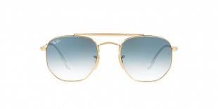 Ray-Ban Sunglass 3648S 00013F 54 عینک آفتابی ریبن مدل 3648 چندضلعی مناسب خانم ها و آقایان با عدسی آبی و فریم طلایی