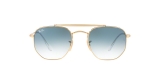 Ray-Ban Sunglass 3648S 00013F 54 عینک آفتابی ریبن مدل 3648 چندضلعی مناسب خانم ها و آقایان با عدسی آبی و فریم طلایی