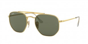 Ray-Ban Sunglass 3648S 000001 54 عینک آفتابی ریبن چندضلعی مدل 3648 طلایی با عدسی سبز کلاسیک مناسب خانم ها و آقایان