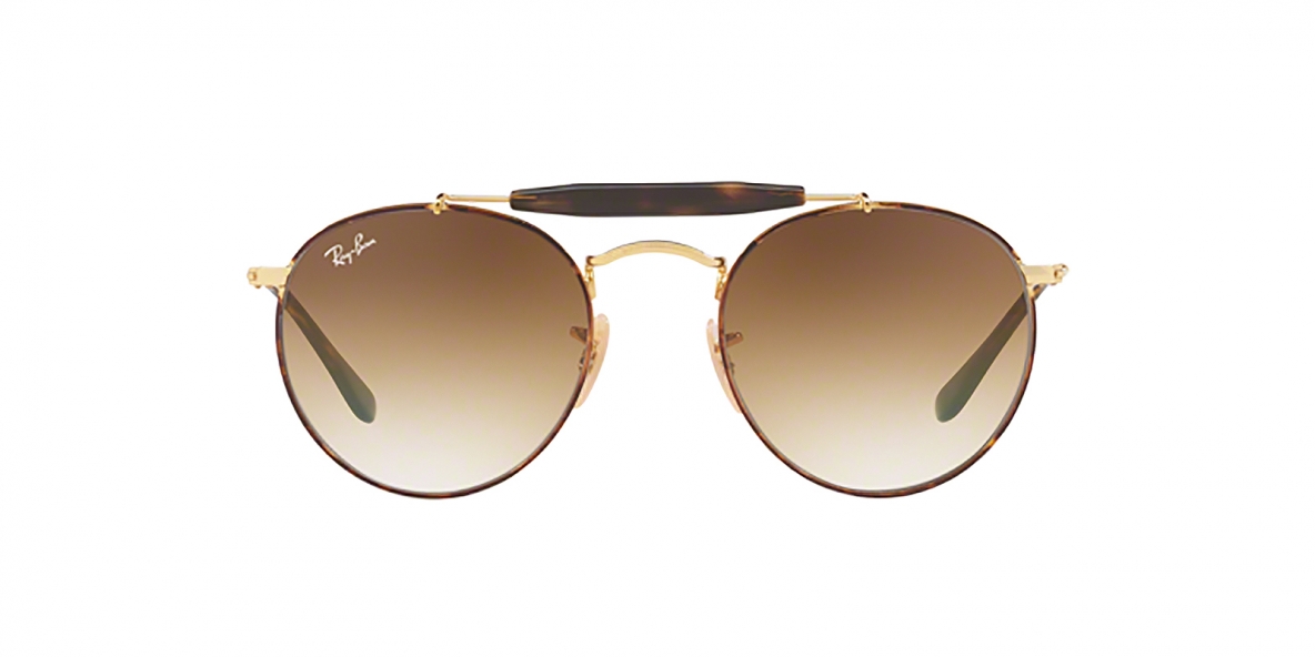 Ray-Ban 3747S 900851 50 عینک آفتابی ریبن گرد دوپل فلزی با عدسی قهوه ای مناسب خانم ها و آقایان