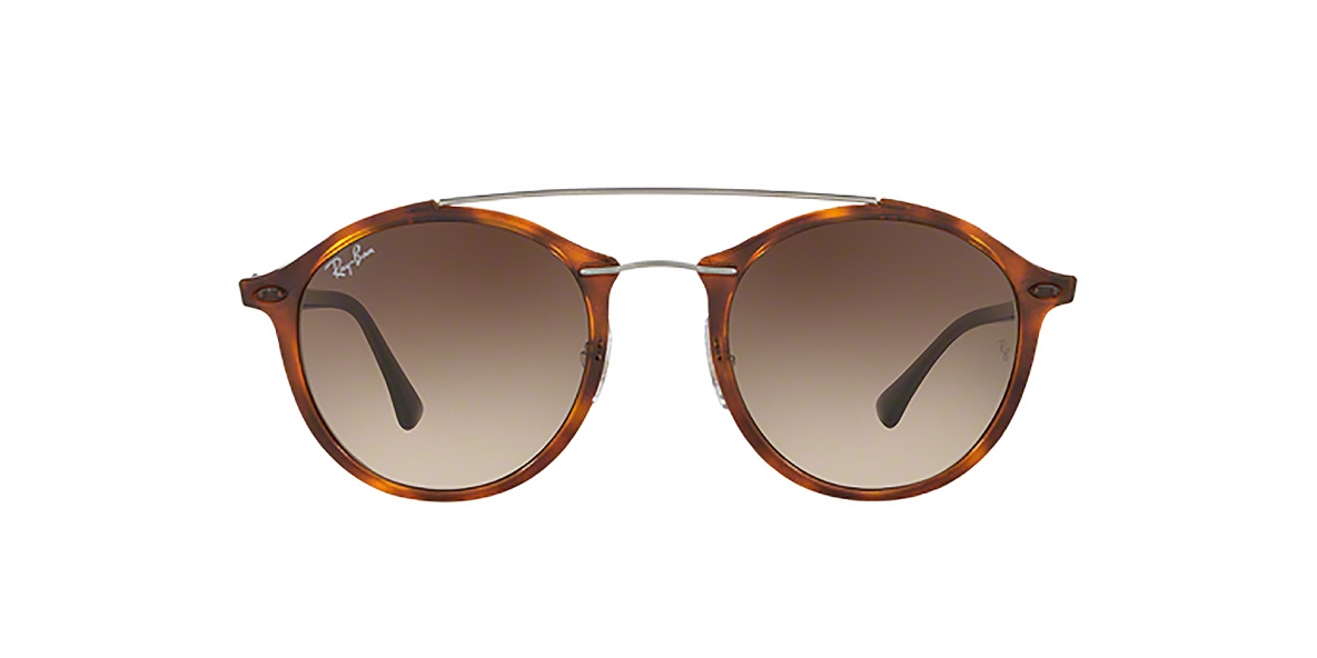 Ray-Ban 4266S 620113 49عینک آفتابی گرد قهوه ای ریبن دو پل تیتانیوم مناسب خانم ها و آقایان مدل 4266 