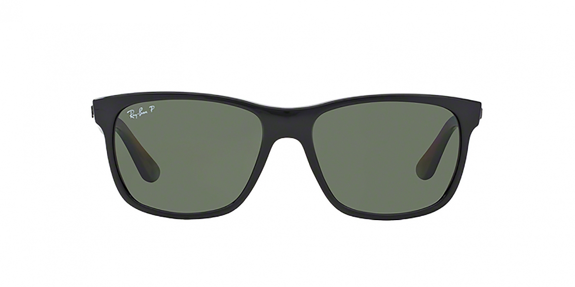 RayBan 4181S 06019A 57عینک آفتابی ریبن 4181 مستطیلی 57 میلی متری عدسی سبز و فریم نایلونی مشکی| عینک نور