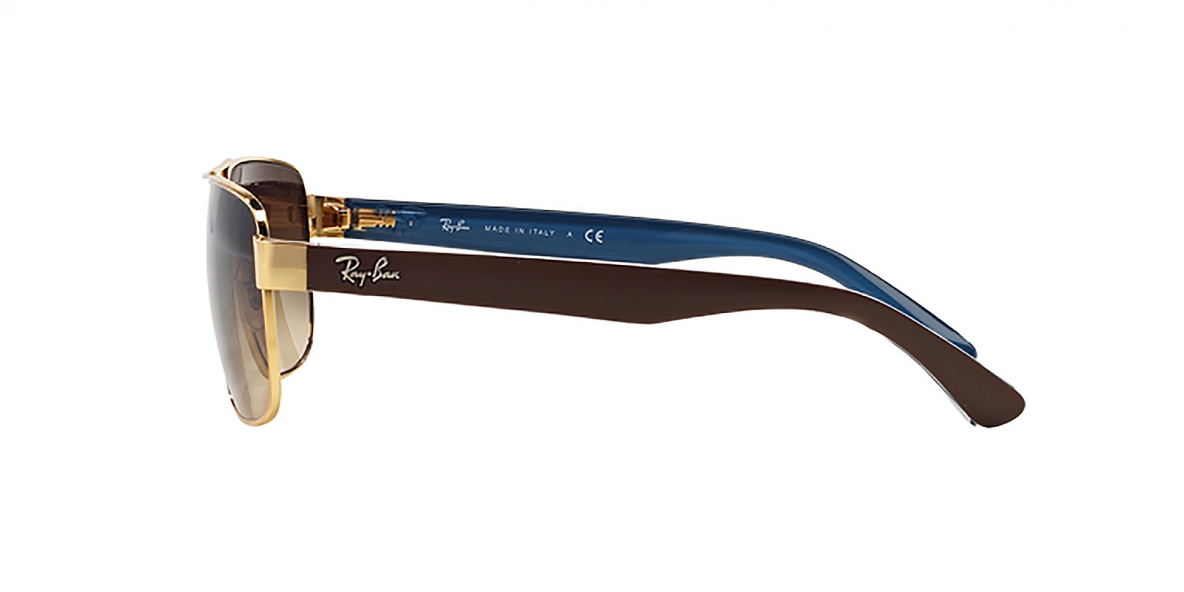 RayBan Sunglass 3530S 000113 58عینک آفتابی ریبن مدل 3530 با عدسی قهوه ای مربعی و فریم فلزی 