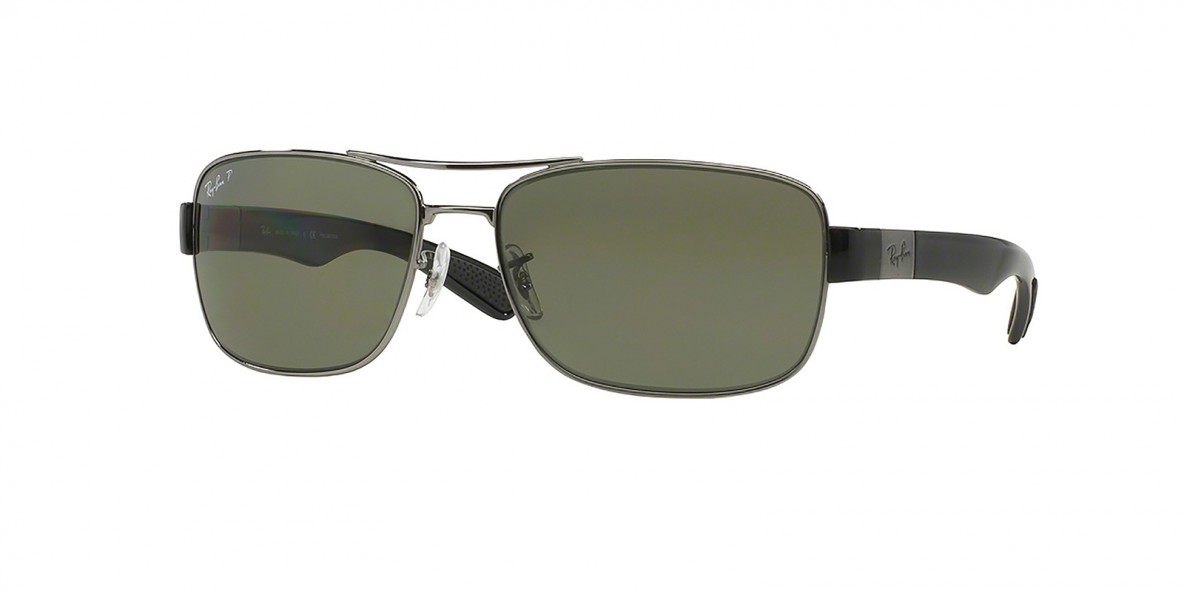 RayBan 3522S 00049A 64عینک آفتابی برند ریبن مدل 3522 مناسب آقایان با عدسی سبز پلاریزه