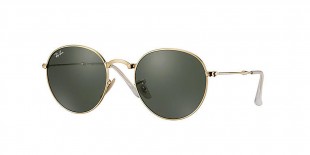 Ray-Ban 3532S 000001 50 عینک آفتابی گرد تاشو ریبن با عدسی سبز کلاسیک و فریم فلزی طلایی مناسب آقایان